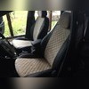 Авточехлы экокожа-алькантара ромб Hyundai Solaris 1 2010-2017 (хэтчбек)
