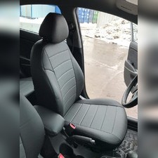 Авточехлы из экокожи Hyundai Solaris 1 2010-2017 (седан, задние спинка и сиденье сплошные)