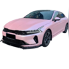 Сплиттер (спойлер) переднего бампера с клыками Kia K5 2020-нв (4 части) "черный глянец"