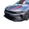 Сплиттер (спойлер) переднего бампера с клыками Kia K5 2020-нв (4 части) "черный глянец"