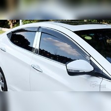 Дефлекторы окон с нержавеющим молдингом Lexus UX 2019 - нв (комплект)