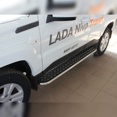 Пороги с листом 43 мм Lada Niva Travel 2021-нв