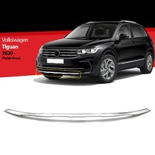 Накладка на передний бампер Volkswagen Tiguan 2020 - 2022 (нержавеющая сталь)