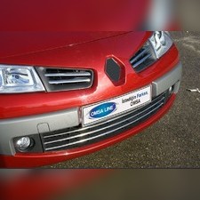 Накладки на решетку радиатора Renault Megane 2 2004-2006 (нержавеющая сталь)