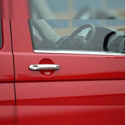 Накладки на дверные ручки (нержавеющая сталь) Volkswagen T5 Transporter 2003-2015 (2 двери)
