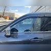Дефлекторы, ветровики окон с нержавеющим молдингом Toyota Highlander 2020-нв (6 частей)