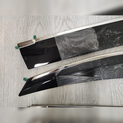 Дефлекторы, ветровики окон с нержавеющим молдингом Lexus LX 570
