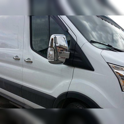 Накладки на зеркала (ABS хром) Ford Transit 2014-нв