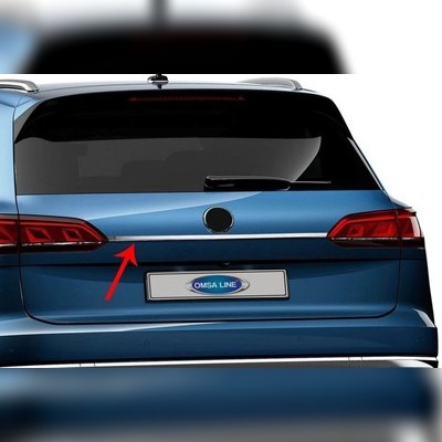 Накладка над номером на крышку багажника (нержавеющая сталь) Volkswagen Touareg 2018-2022