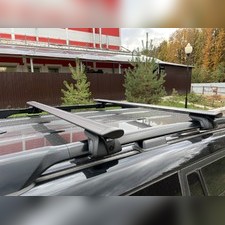 Аэродинамические поперечины на рейлинги Volkswagen Golf 7 2012-2020 "Титан Крыло Black" с секреткой