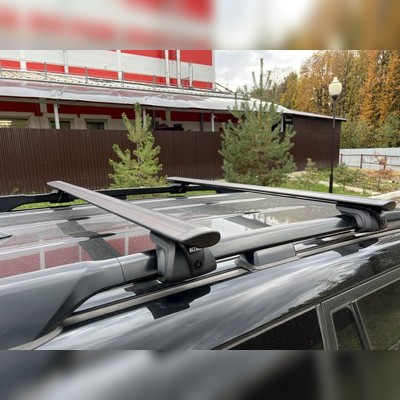 Аэродинамические поперечины на рейлинги Nissan X-Trail 2013-2022 "Титан Крыло Black" с секреткой