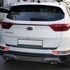 Накладка на задний бампер с загибом Kia Sportage 2016-2018 (АВС структурированный пластик)