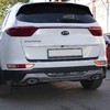 Накладка на задний бампер с загибом Kia Sportage 2016-2018 (АВС структурированный пластик)