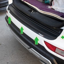 Накладка на задний бампер с загибом Kia Sportage 2016-2018 (АВС структурированный пластик)