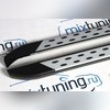 Пороги, подножки, ступени Volkswagen T6 Transporter 2015-2020 "Dot Line" (короткая база) серебристые