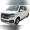 Комплект порогов "Dot Line" Volkswagen T5 Caravelle 2003-2015 (короткая база) чёрные