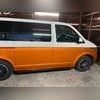 Комплект порогов "Dot Line" Volkswagen T6 Transporter 2015-2020 (короткая база) чёрные