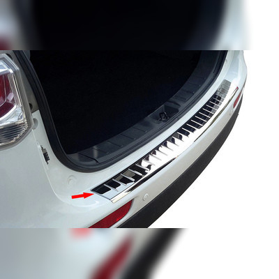 Накладка на задний бампер с загибом, Nissan X-Trail 2014-2021 (нержавеющая сталь)