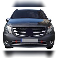 Накладки на передний бампер Mercedes Vito / W 447 (нерж.) 2 шт. (на авто с окнами)