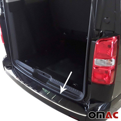 Накладка на задний бампер с загибом Citroen Jumpy 2016-2025 "Long" (нержавеющая сталь, матовая)