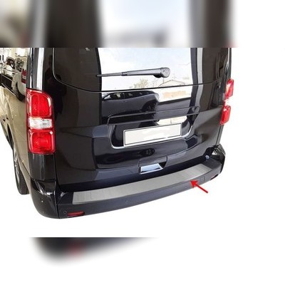 Накладка на задний бампер с загибом Opel Zafira Life 2019-нв (матовая) для базы L1/L2