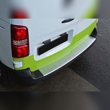 Накладка на задний бампер с загибом Peugeot Traveller 2017-нв (матовая) для базы L1/L2