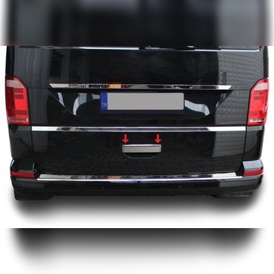Накладка на ручку двери багажника Volkswagen T6.1 Multivan 2020-нв (нержавейка, черный хром)