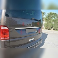 Накладка над номером на крышку багажника Volkswagen T6.1 Caravelle 2020-нв (нержавеющая сталь)