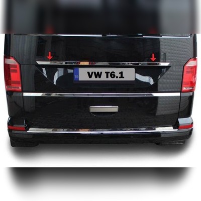 Накладка над номером на крышку багажника (нержавеющая сталь) Volkswagen T6.1 Transporter 2020-нв