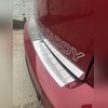 Накладка на задний бампер с загибом Volkswagen Caddy 2015-2020 (нержавеющая сталь)