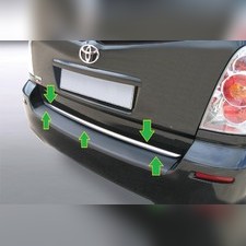 Накладка на нижнюю кромку крышки багажника Toyota Verso 2006-2010 (нержавеющая сталь)