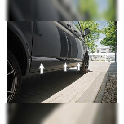 Молдинги на двери (чёрные) Volkswagen T5 Multivan "короткая база, 1 сдвижная дверь"