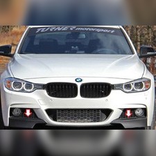 Флап (клыки) переднего бампера BMW 3 (F30) 2012-2018 SD "чёрный глянец"
