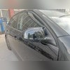 Накладки на зеркала Volkswagen Sharan 2004-2009 (ABS чёрный глянец)