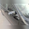 Накладки на зеркала Volkswagen Sharan 2004-2009 (ABS чёрный глянец)