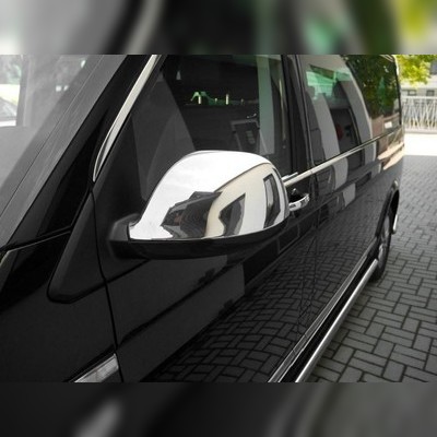 Накладки на зеркала Volkswagen T6.1 Caravelle 2020-нв (нержавеющая сталь)