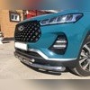 Защита переднего бампера двойная с перемычками (D 60/42) Chery Tiggo 7 Pro 2020-нв