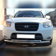 Защита переднего бампера двойная Hyundai Santa Fe 2006-2010