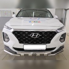 Защита переднего бампера (G) Hyundai Santa Fe 2018-2021