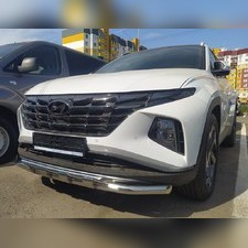 Защита переднего бампера двойная с перемычками Hyundai Tucson IV 2021-нв