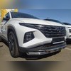 Защита переднего бампера двойная с перемычками Hyundai Tucson IV 2021-нв