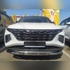 Защита переднего бампера двойная с перемычками Hyundai Tucson IV 2021-нв