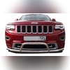 Защита переднего бампера одинарная + низкая скоба Jeep Grand Cherokee 2013-2022
