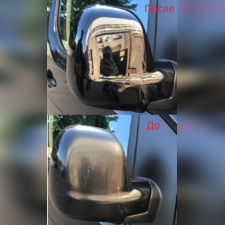 Накладки на зеркала Peugeot Traveller 2017-нв (Abs-чёрный глянец)
