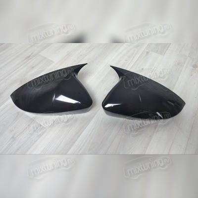 Накладки на зеркала (ABS чёрный глянец) Skoda Octavia (A7) SD 2013-2019