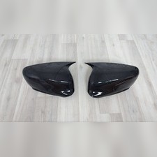 Накладки на зеркала (ABS чёрный глянец) Peugeot 301 2013-2019