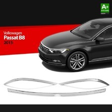 Верхние накладки на фары (реснички) 3 ш. (нержавеющая сталь) Volkswagen Passat B8 SD 2015-2019