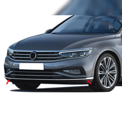 Молдинг переднего бампера Volkswagen Passat B8 SD 2019-2023 (нержавеющая сталь)