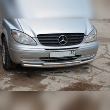 Защита переднего бампера двойная (диаметр труб 60/42 мм) Mercedes-Benz Vito (W639) 2003-2014