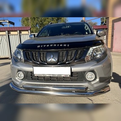 Защита переднего бампера, двойная, с двумя подгибами Mitsubishi L200 2015-2018